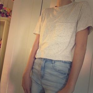 paint splattered cropped shirt